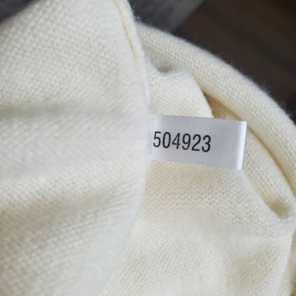 New York & Company Button-Front Flower Applique Cardigan Sweater White Small - Picture 10 of 11